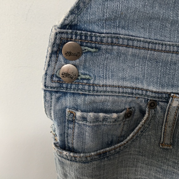 Brody Jeans Overalls Denim Blue Light Wash 99% Cotton Size L Straight Leg - Picture 7 of 12